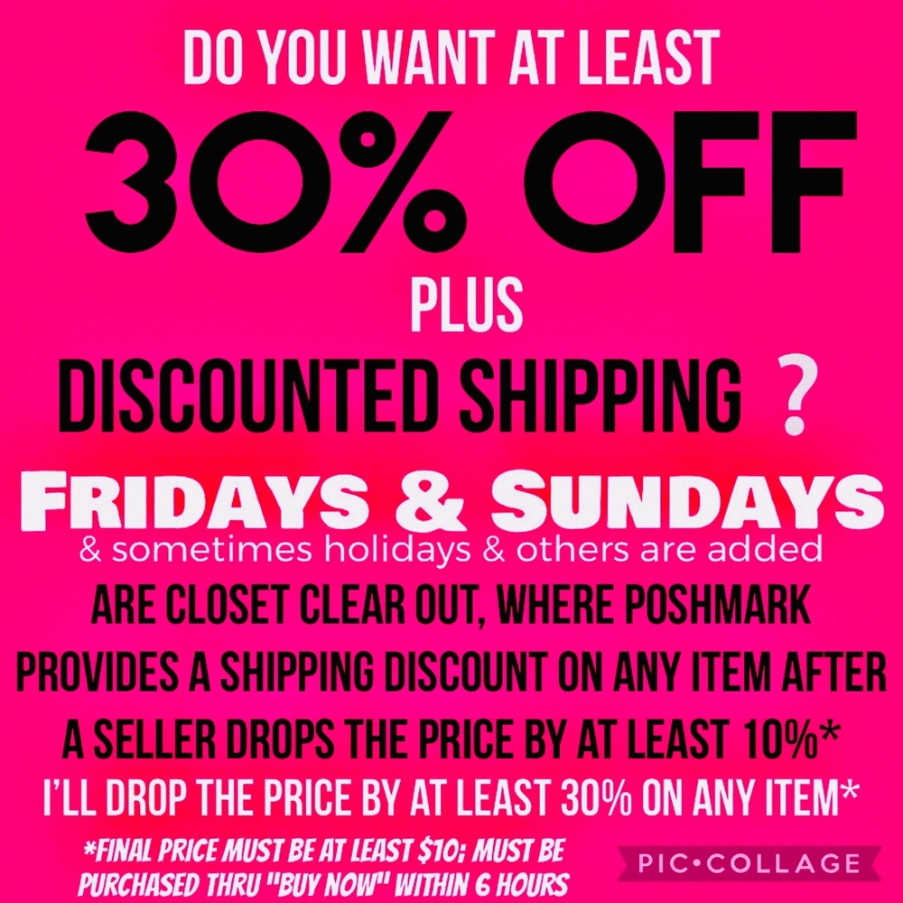SUNDAY 11/10~CCO SHIPPING DISCOUNT PROVIDED BY POSH w/in 6 HOURS of a PRICE DROP